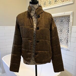 Joie leopard print puffer xs